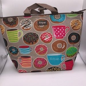 Thirty one donut and coffee brown pink lunchbox insulated